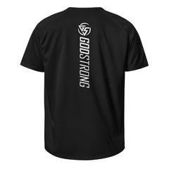 Project God Strong - Logo Front - Vertical Print Back in White - Sports T