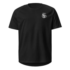 Project God Strong - Logo Front - Vertical Print Back in White - Sports T